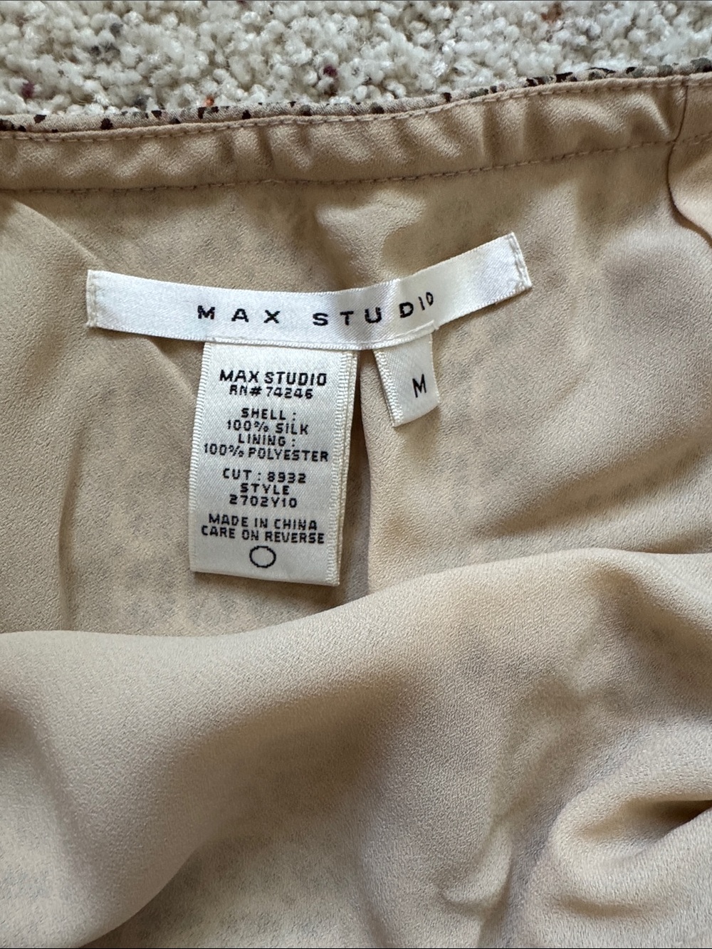 Beautiful Max Studio Neutral Geometric Skirt and Top in Matching Set Beige Brown - Picture 4 of 7